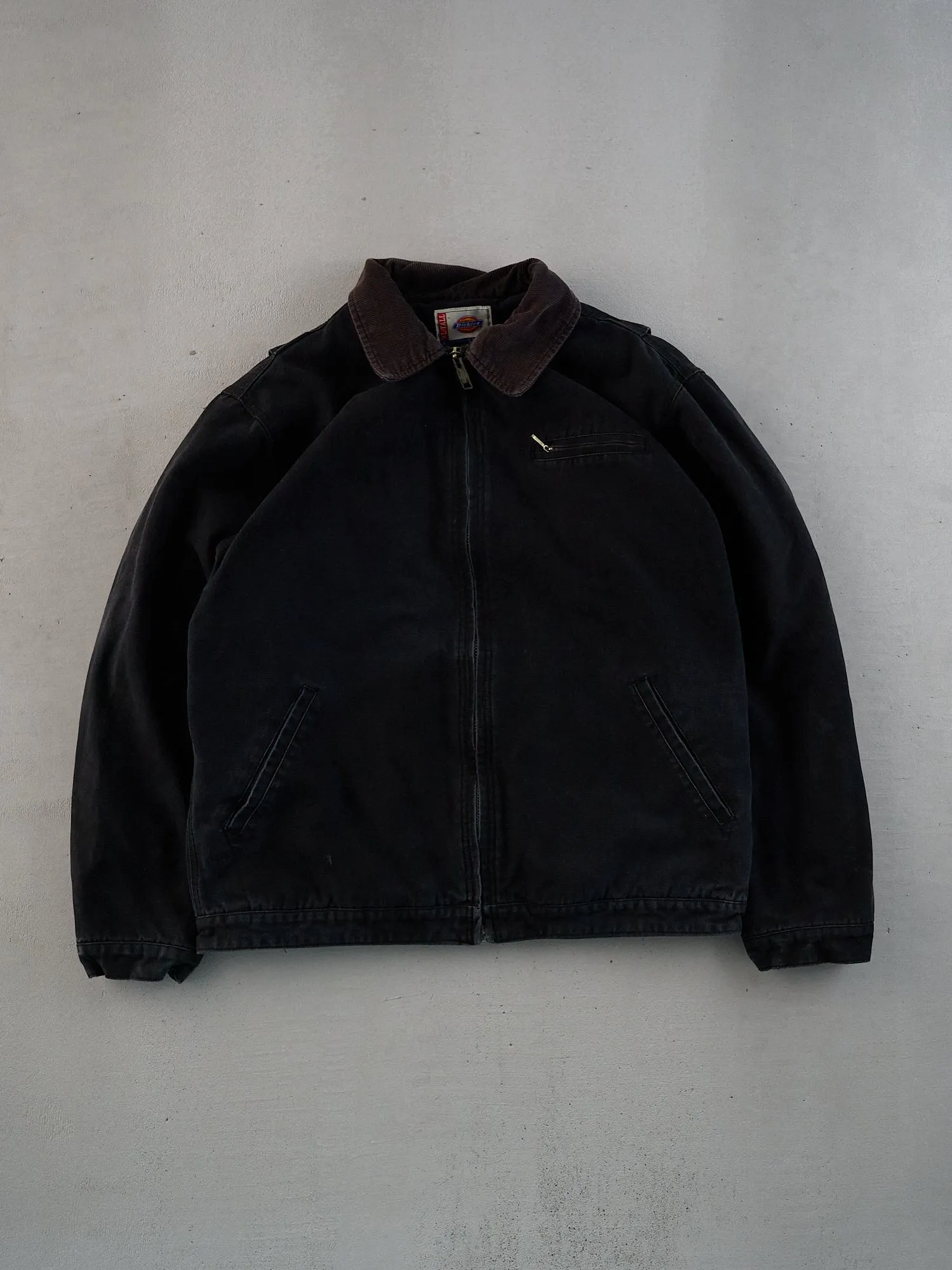 Vintage Y2K Washed Black Dickies Collared Workwear Jacket (XL) sold by Rebalance Vintage