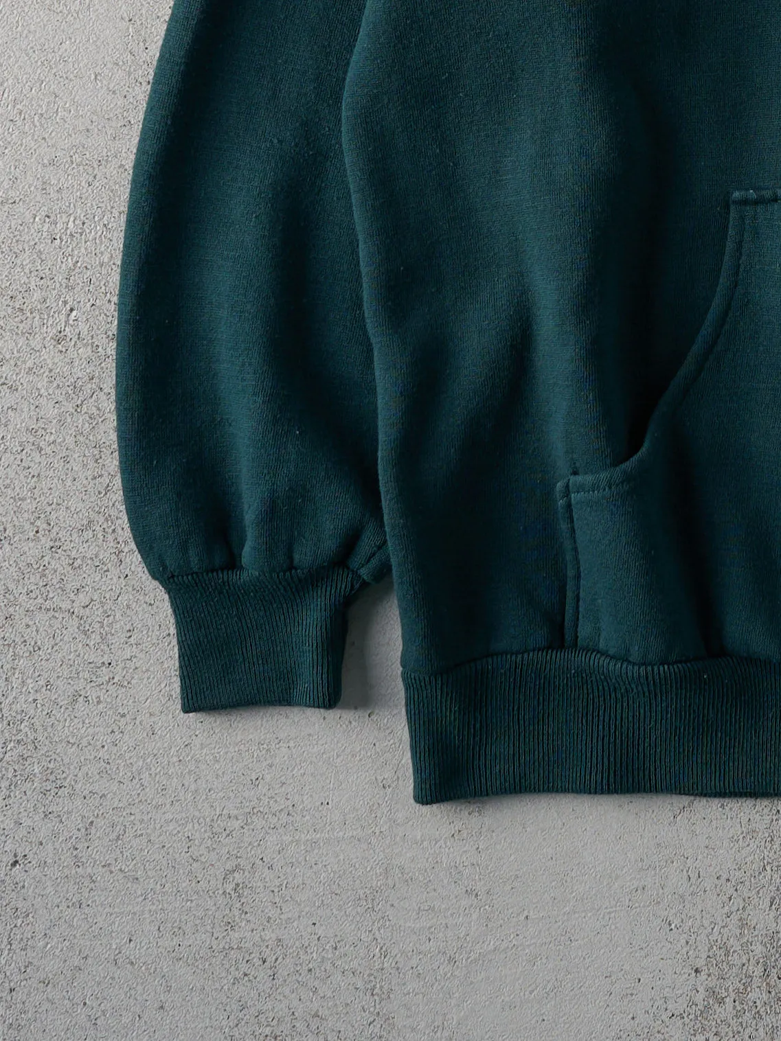 Vintage 80s Forest Green Blank Zip Up Hoodie (M) sold by Rebalance Vintage product image thumbnail 3