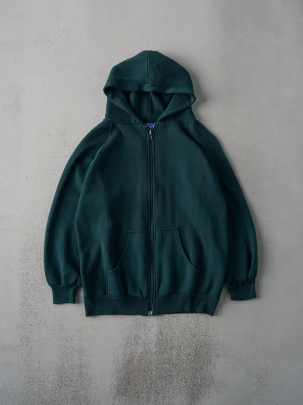 Vintage 80s Forest Green Blank Zip Up Hoodie (M) sold by Rebalance Vintage