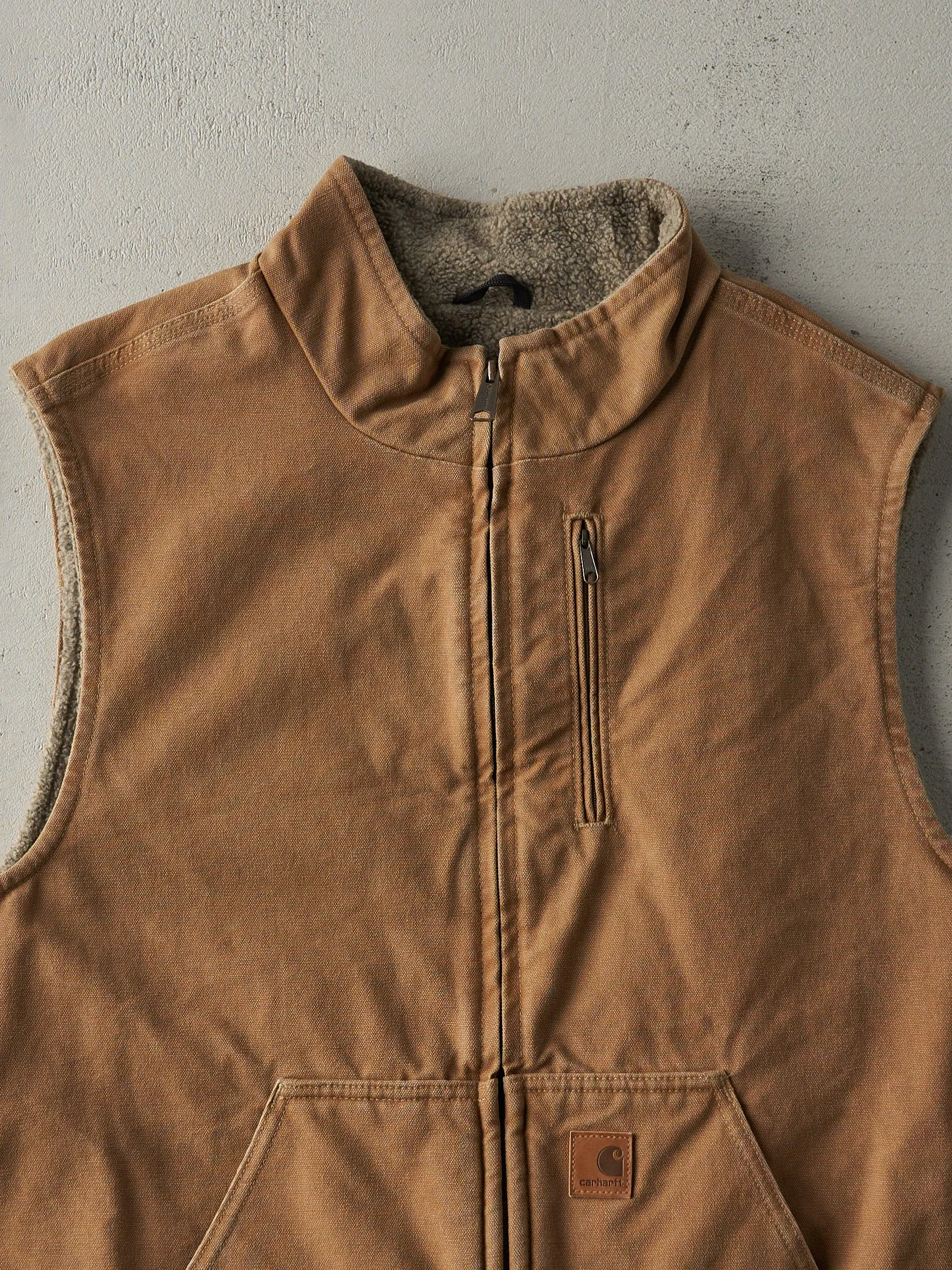 Vintage Y2K Camel Carhartt Sherpa Lined Vest (M/L) sold by Rebalance Vintage product image thumbnail 2