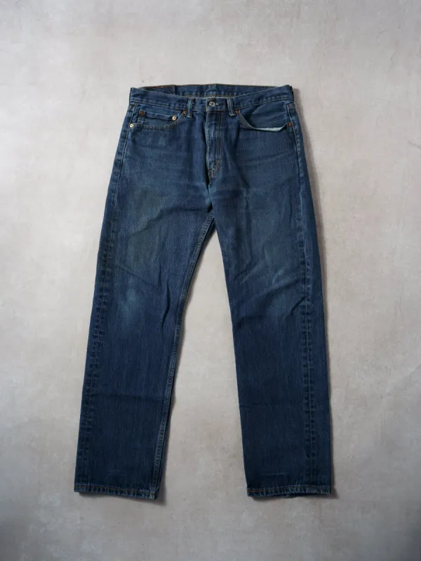 Vintage Dark Blue Levi's 505 Denim Jeans (36x31) sold by Rebalance Vintage