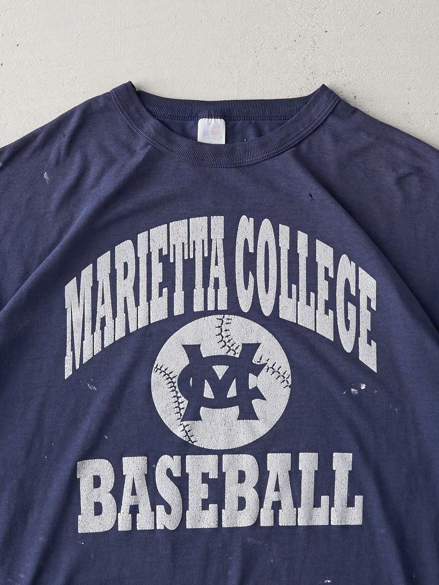 Vintage 90s Navy Marietta College Baseball Tee (L) sold by Rebalance Vintage product image thumbnail 2
