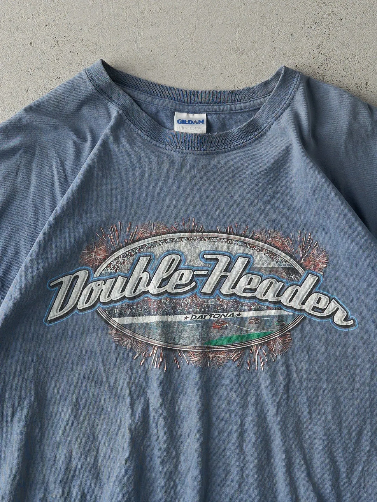 Vintage 07' Slate Blue Nascar Double-Header Racing Tee (L) sold by Rebalance Vintage product image thumbnail 3