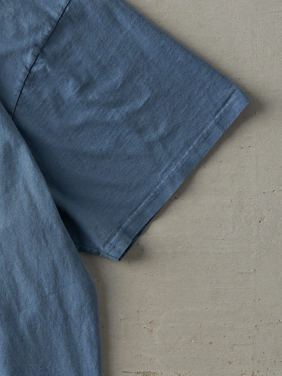 Vintage Y2K Slate Blue Felt Nike Logo Tee (L/XL) sold by Rebalance Vintage product image thumbnail 3