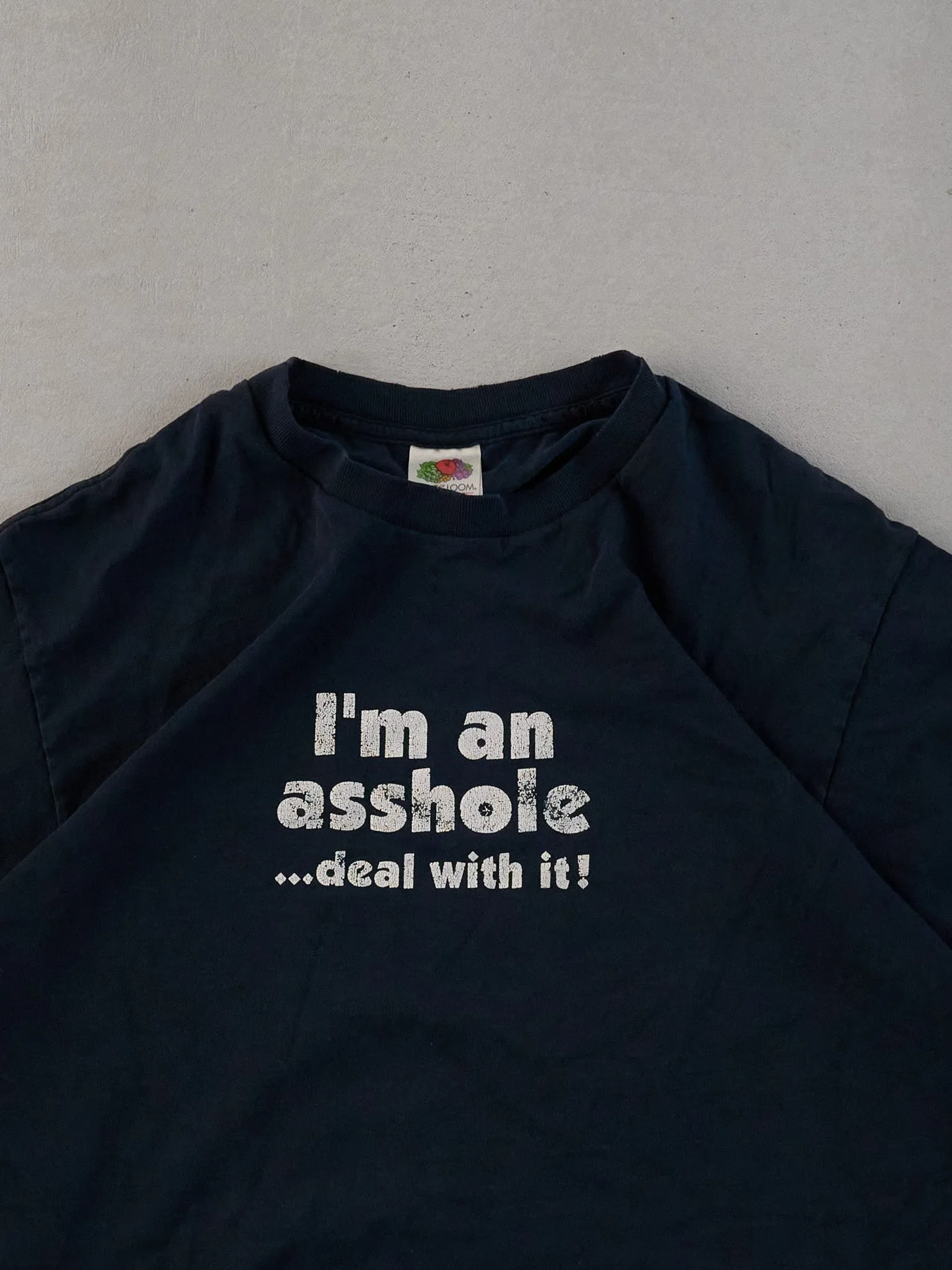 Vintage Y2k Black I'm an asshole... Deal with it Tee (S/M) sold by Rebalance Vintage product image thumbnail 2
