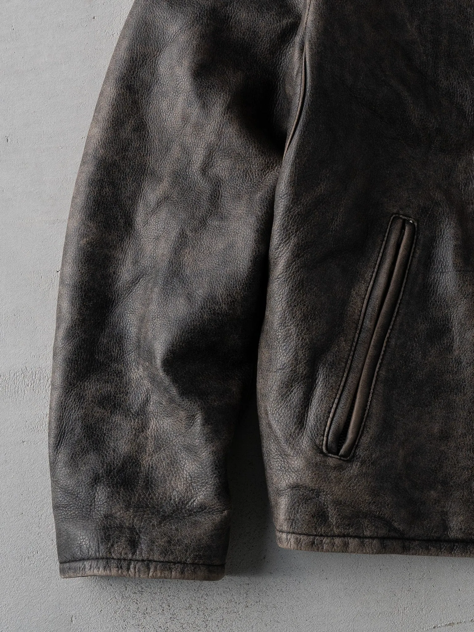 Vintage 90s Washed Brown Levis Leather Jacket (L) sold by Rebalance Vintage product image thumbnail 3