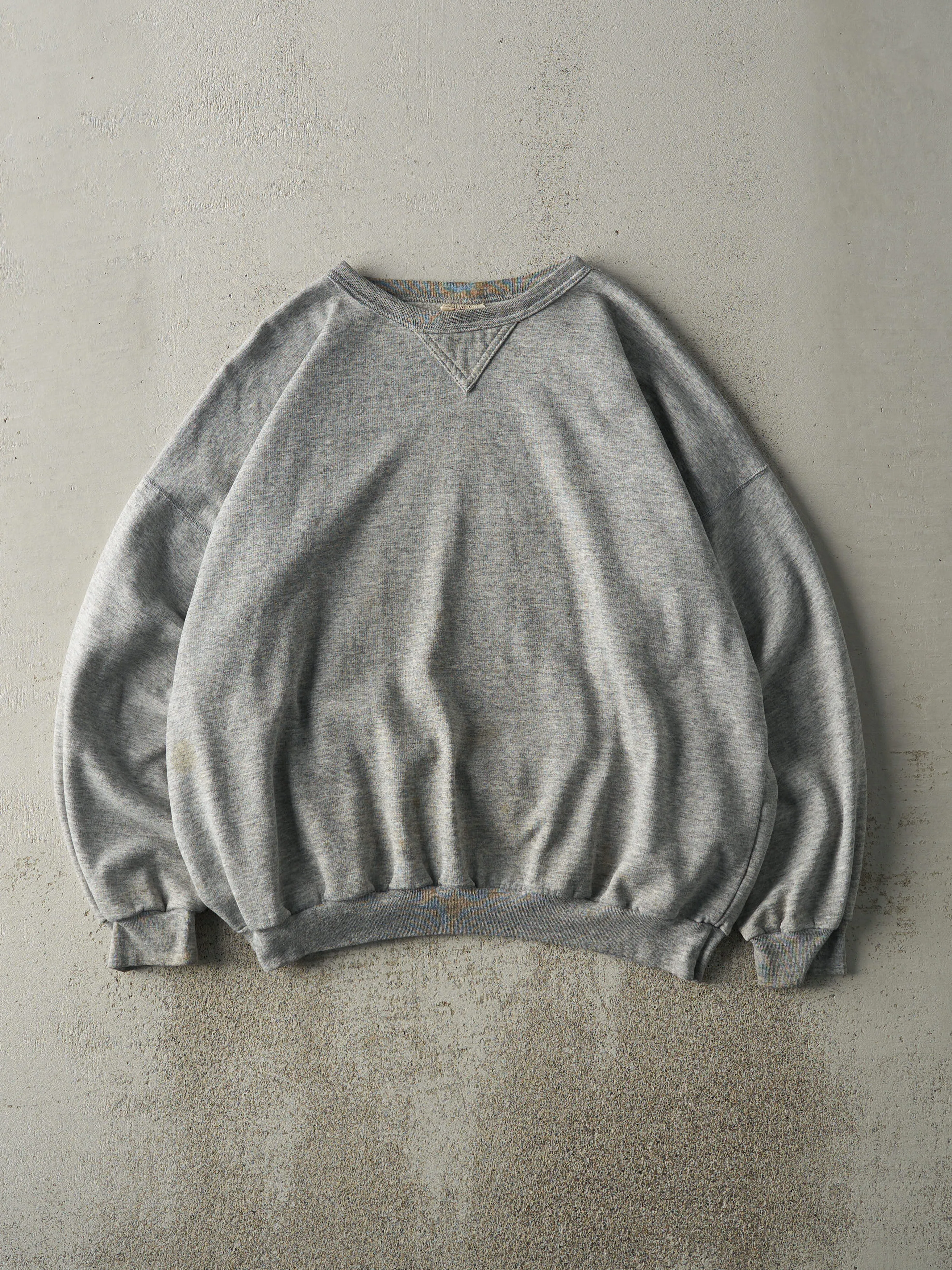 Vintage 90s Grey Blank Boxy Crewneck (L/XL) sold by Rebalance Vintage