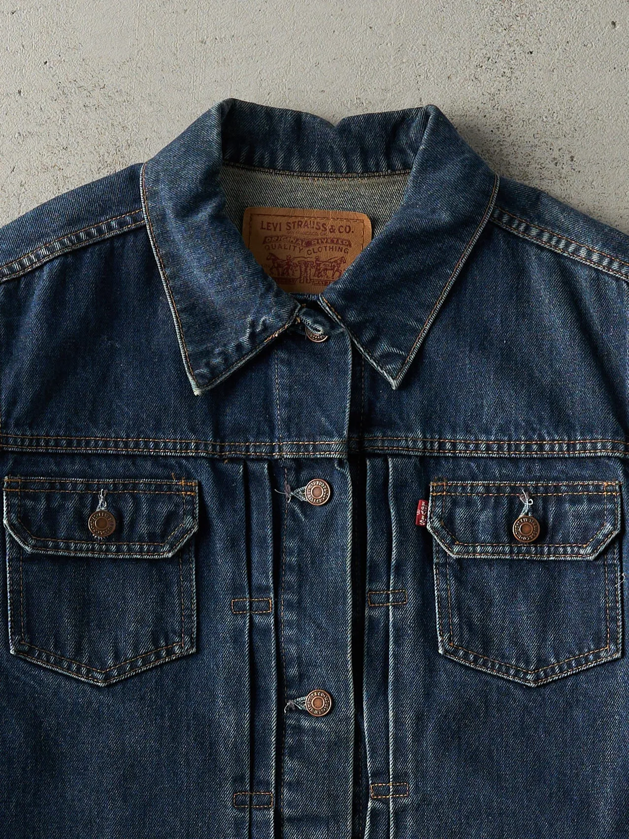 Vintage 90s Dark Wash Levi's Type 2 Remake Denim Jacket (M) sold by Rebalance Vintage product image thumbnail 3