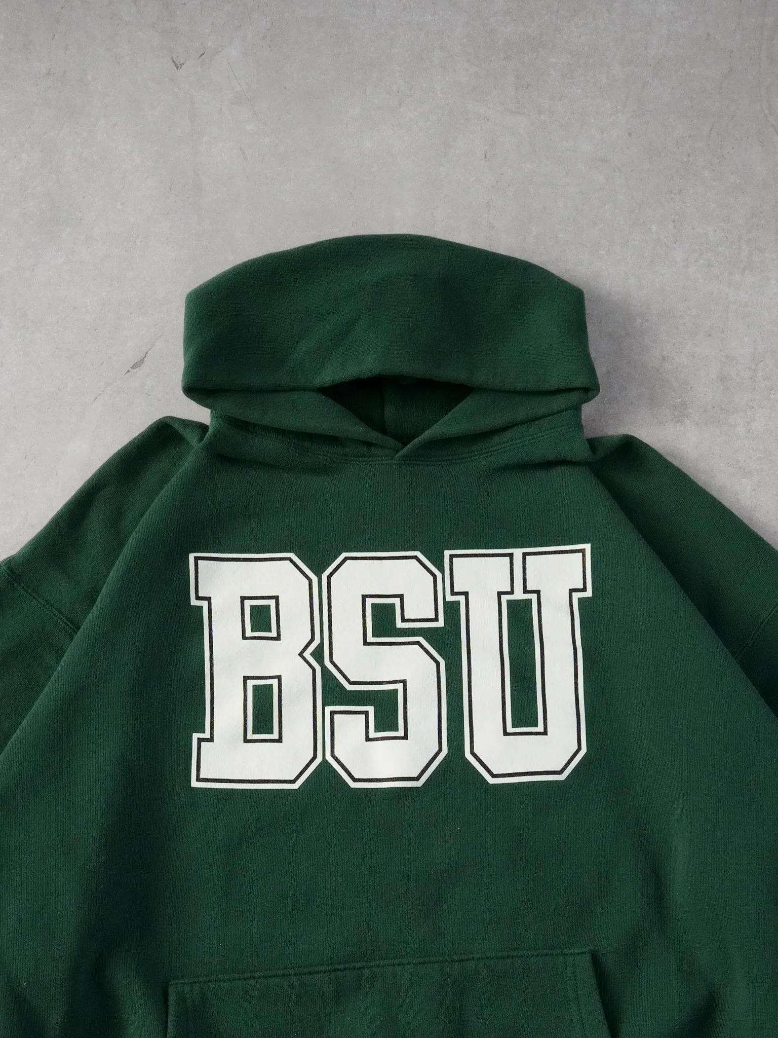 Vintage 90s Pine Green BSU Hoodie (L) sold by Rebalance Vintage product image thumbnail 2