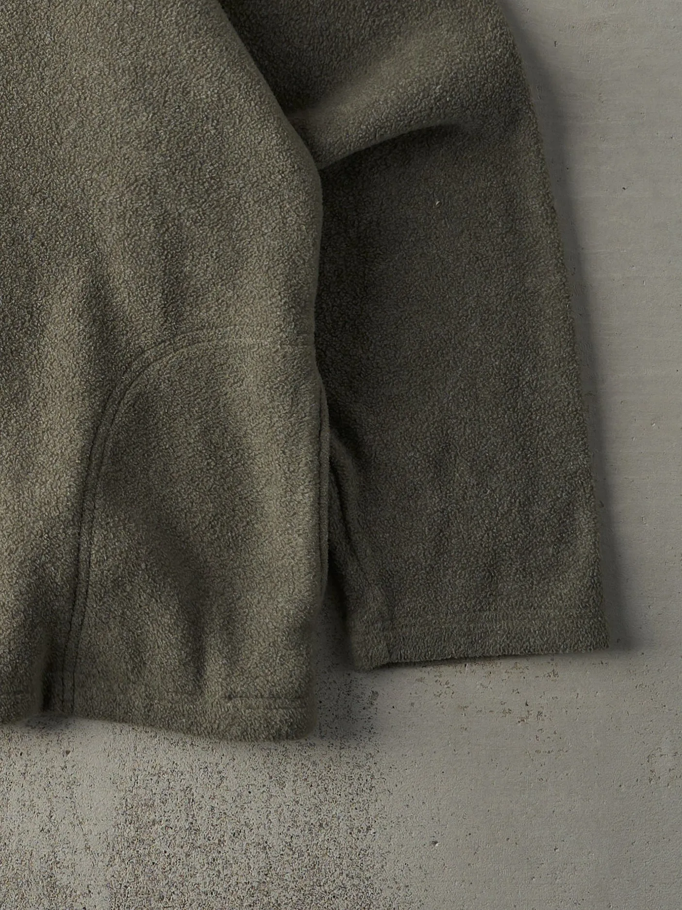 Vintage 90s Olive Green Quarter Button Fleece Sweater (L) sold by Rebalance Vintage product image thumbnail 3