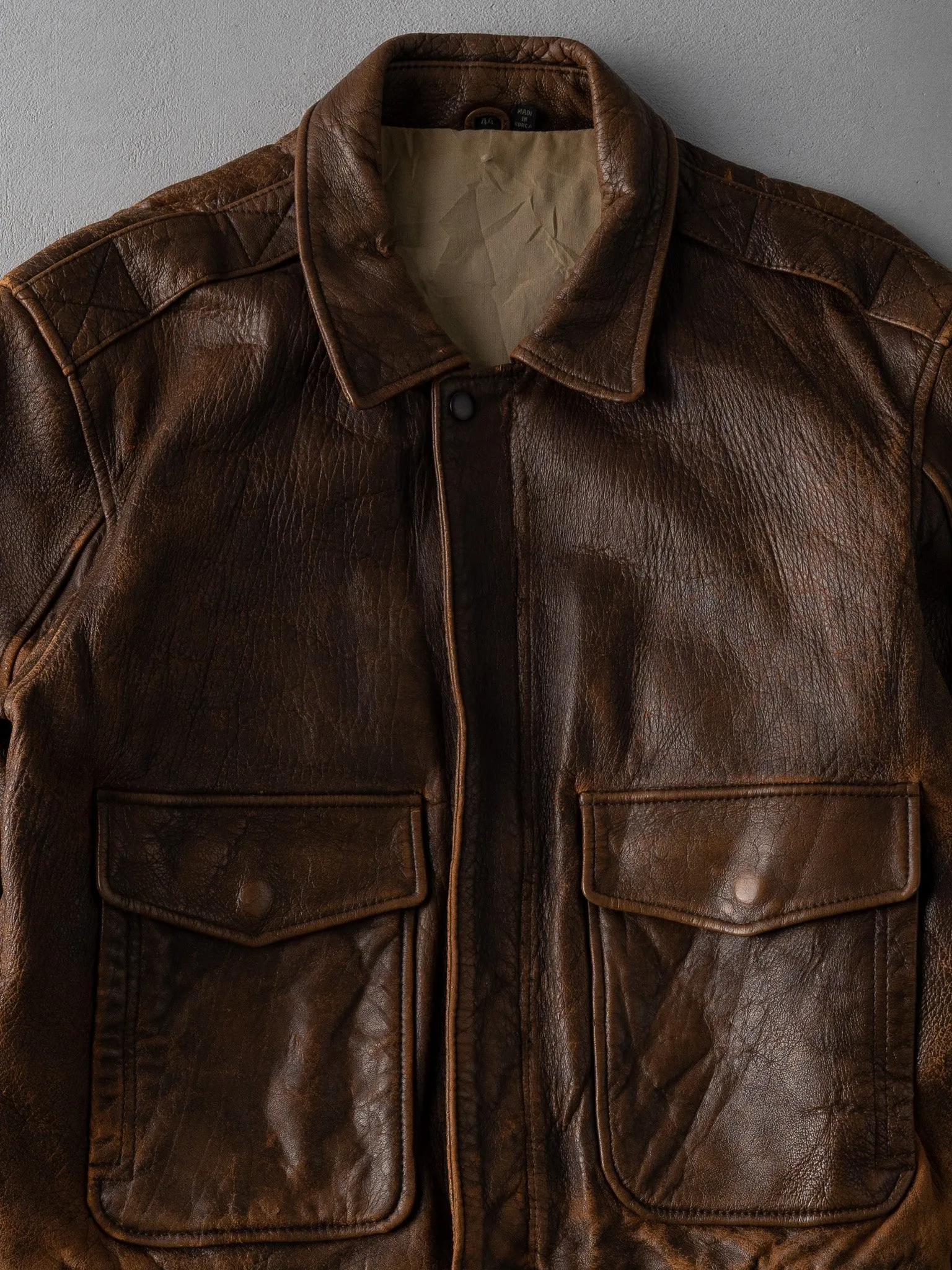 Vintage 80s Washed Brown Mirage A2 Flight Jacket (M/L) sold by Rebalance Vintage product image thumbnail 3