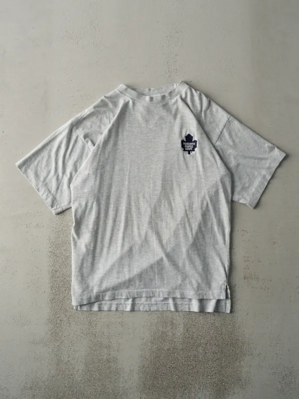 Vintage 90s Heather Grey Toronto Maple Leafs Embroidered Single Stitch Tee (M) sold by Rebalance Vintage