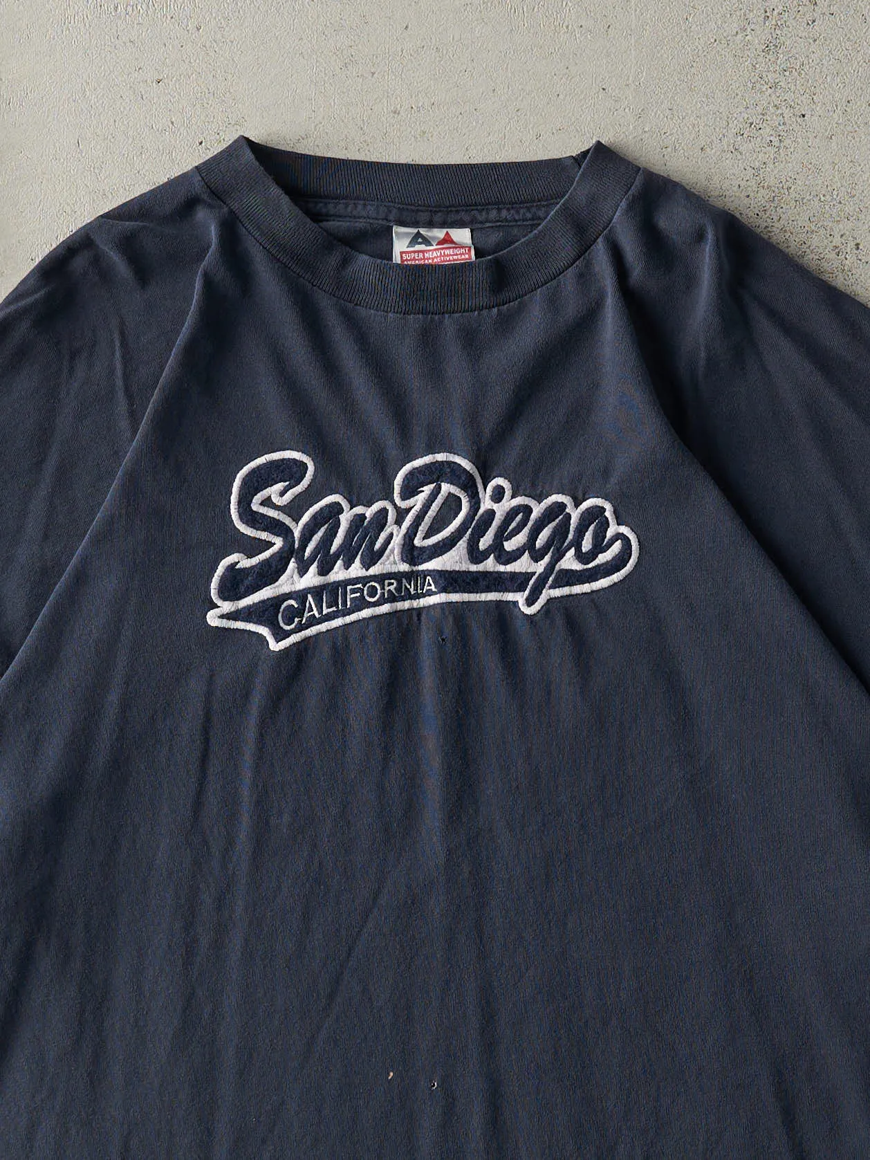 Vintage 90s Navy Blue Embroidered San Diego Tee (L/XL) sold by Rebalance Vintage product image thumbnail 2