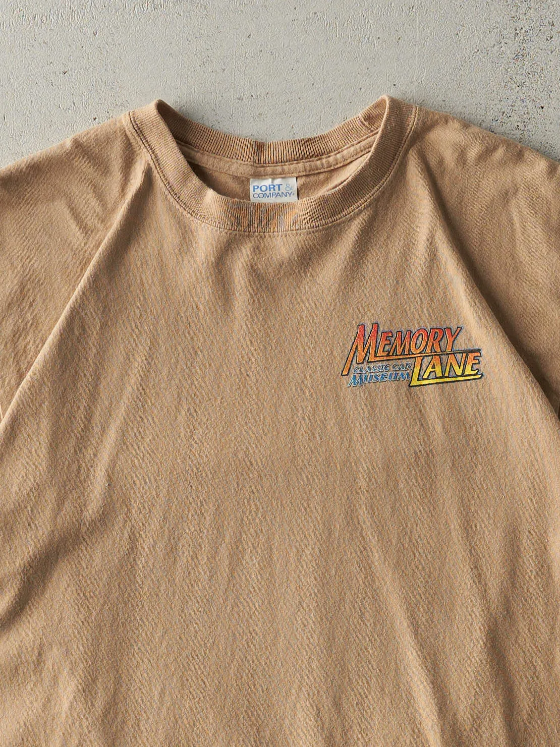 Vintage Y2K Beige Memory Lane Classic Car Museum Tee (M) sold by Rebalance Vintage product image thumbnail 3