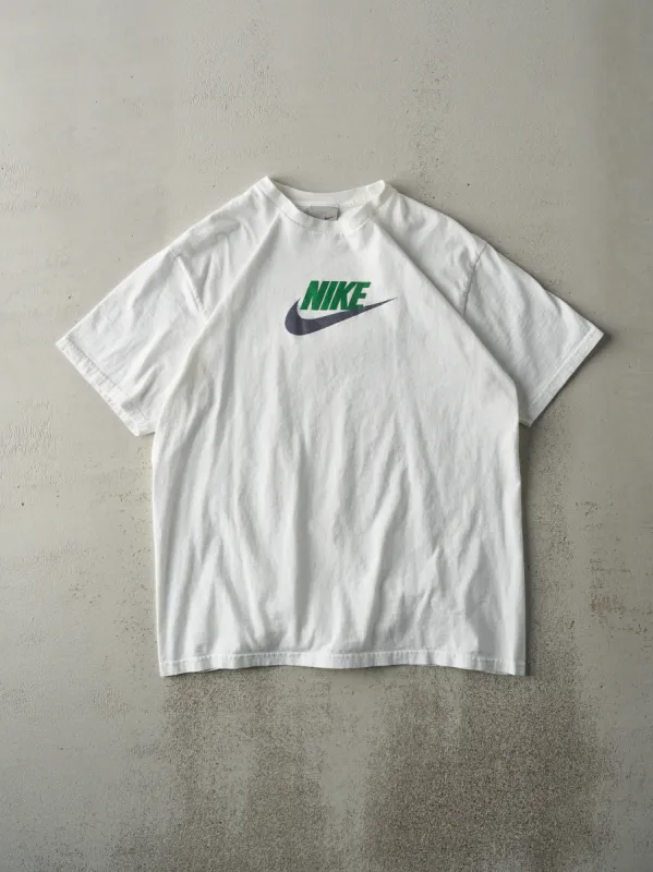 Vintage Y2K White Nike Logo Tee (M) sold by Rebalance Vintage