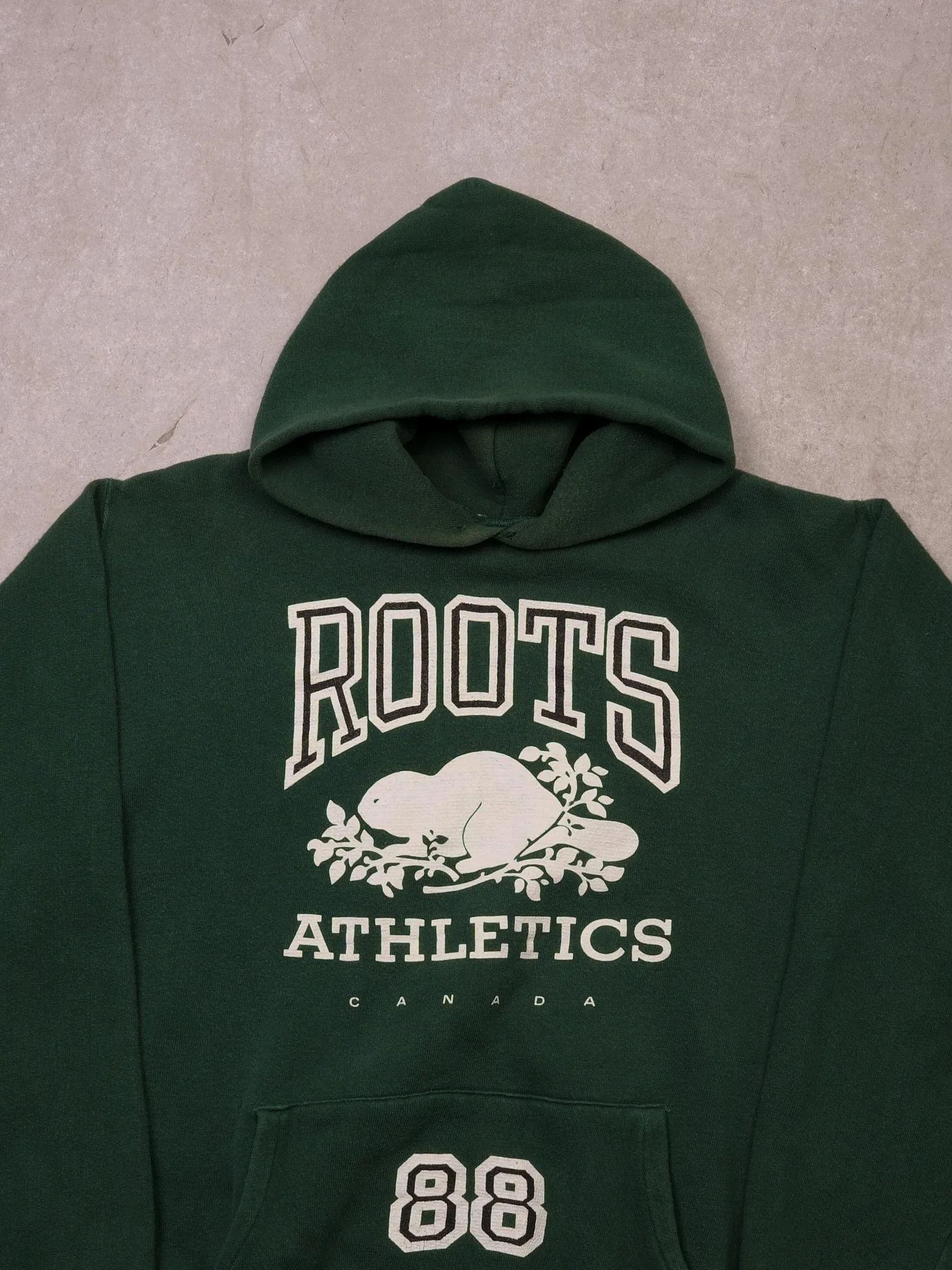 Vintage 90s Oak Green Roots Athletics 88 Hoodie (L/XL) sold by Rebalance Vintage product image thumbnail 2
