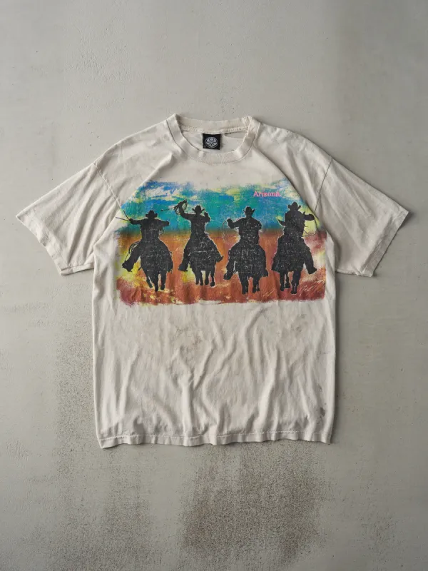 Vintage 90s Beige Arizona Cowboy Single Stitch Tee (M/L) sold by Rebalance Vintage