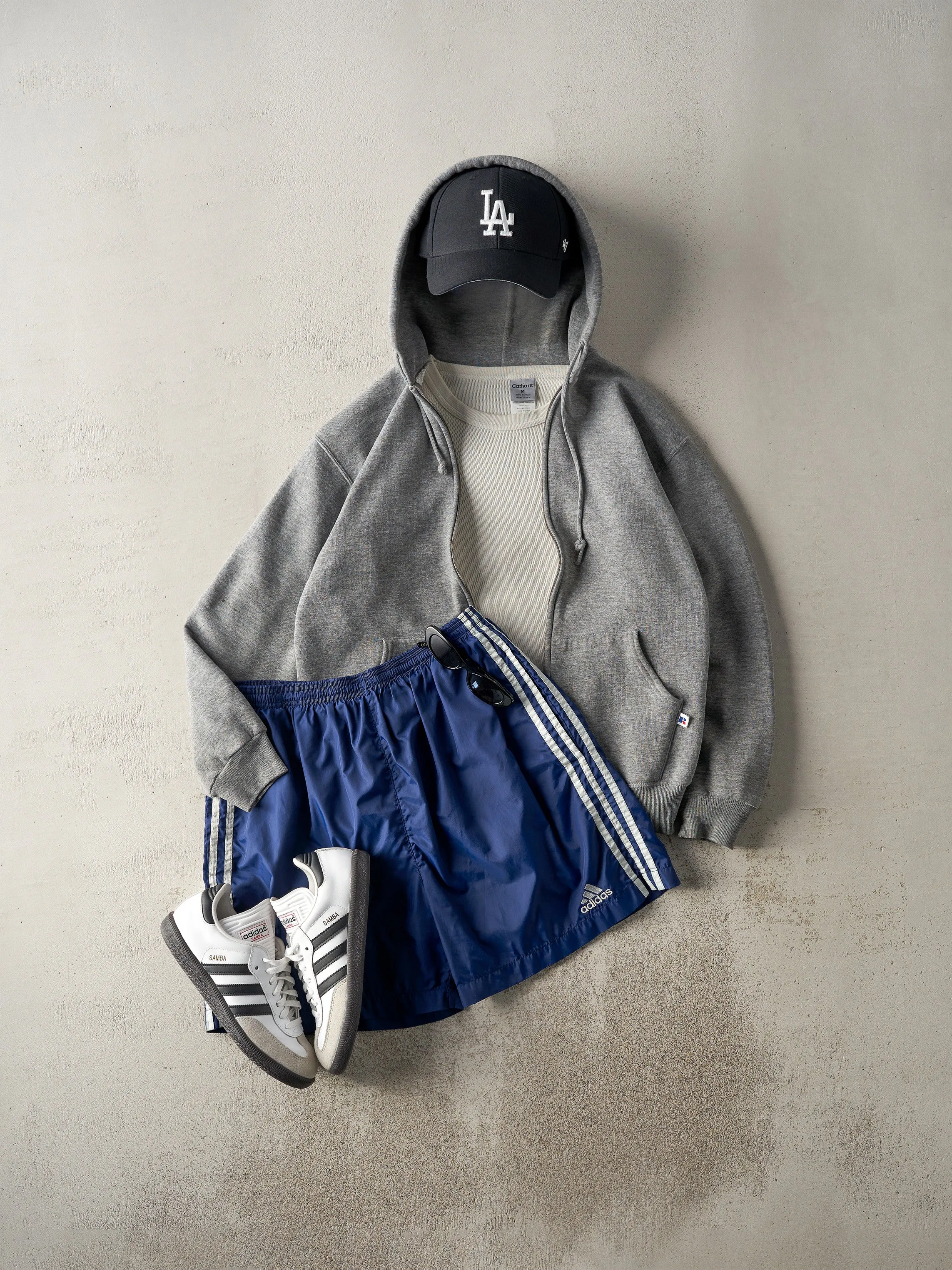 90s RUSSELL ATHLETIC スウェット Vintage 90s Grey Russell Athletic Zip Up Hoodie (M) | Parallel