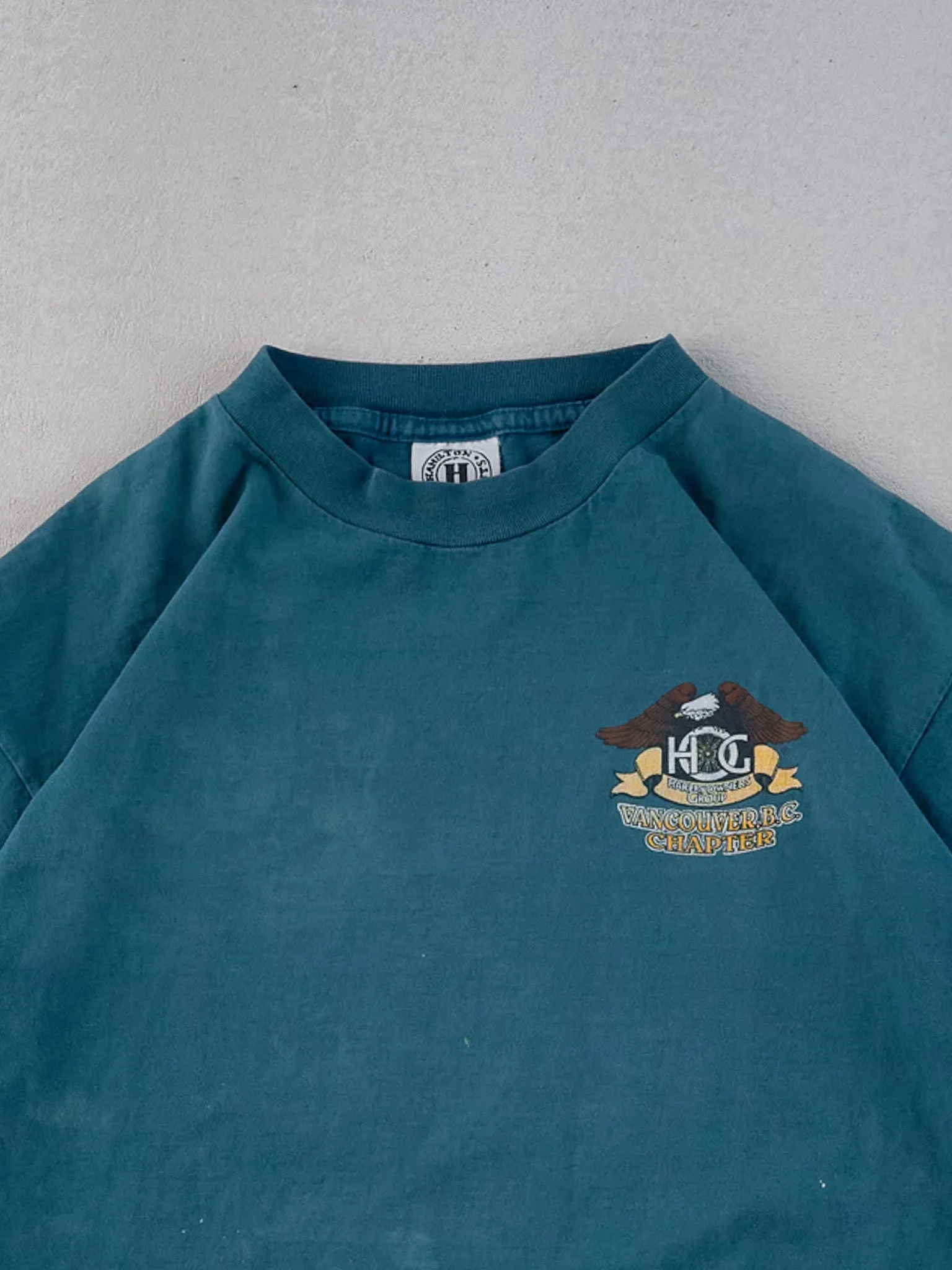 Vintage 90s Teal Harley Davidson Vancouver BC Graphic Tee (M) sold by Rebalance Vintage product image thumbnail 3