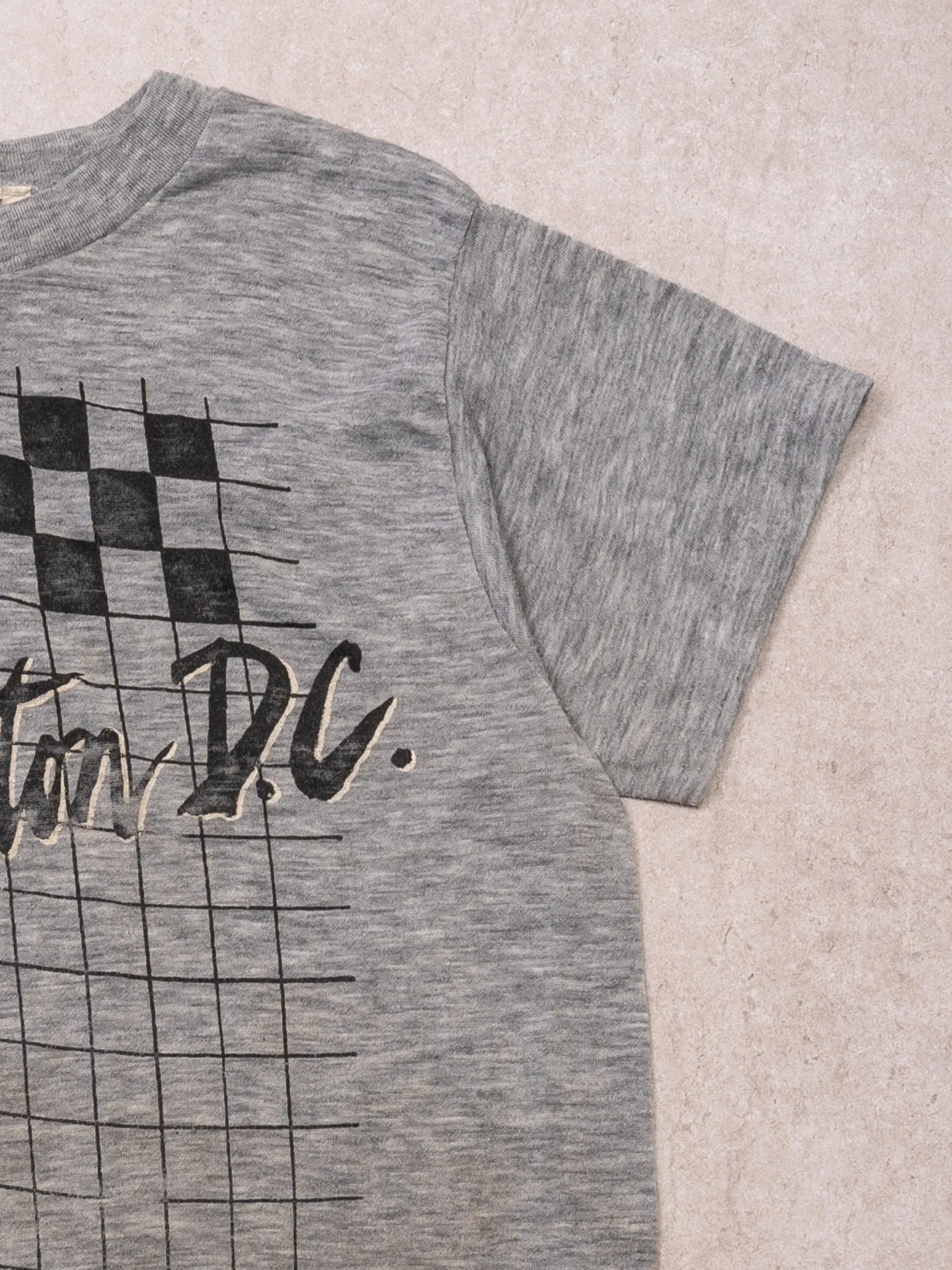 Vintage 80s Washington DC Checker Graphic Single Stitch Tee (S) sold by Rebalance Vintage product image thumbnail 3