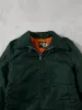 Vintage 70s Forest Green Sportswear Lined Collared Bomber Jacket (L) sold by Rebalance Vintage
