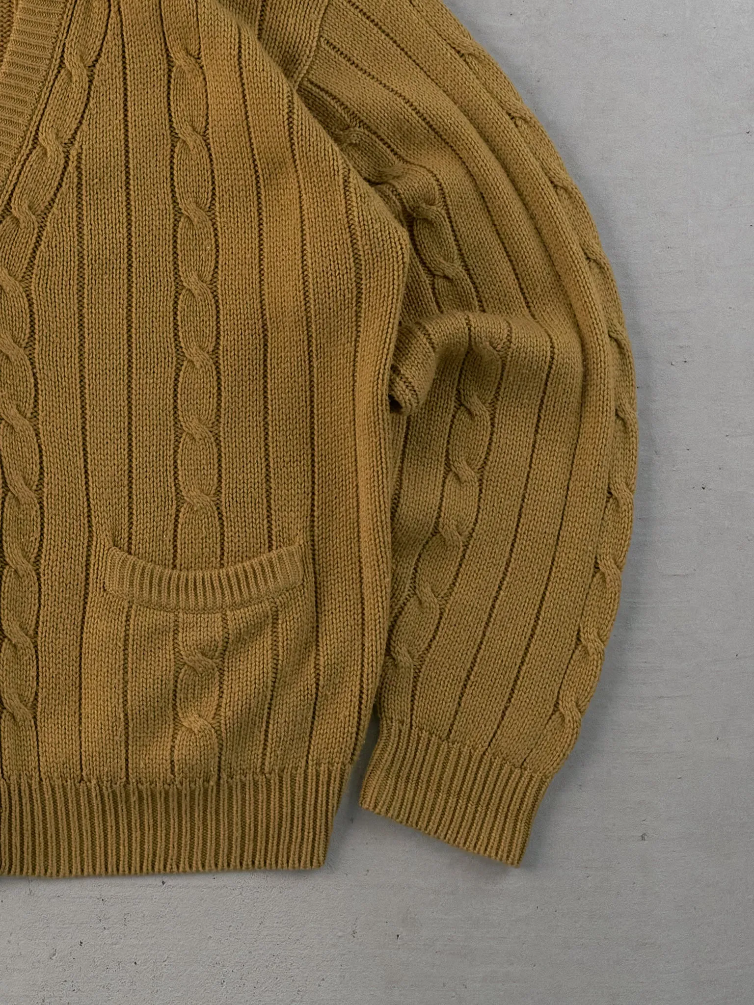 Vintage 90s Mustard Yellow Towncraft Knit Cardigan (L) sold by Rebalance Vintage product image thumbnail 3
