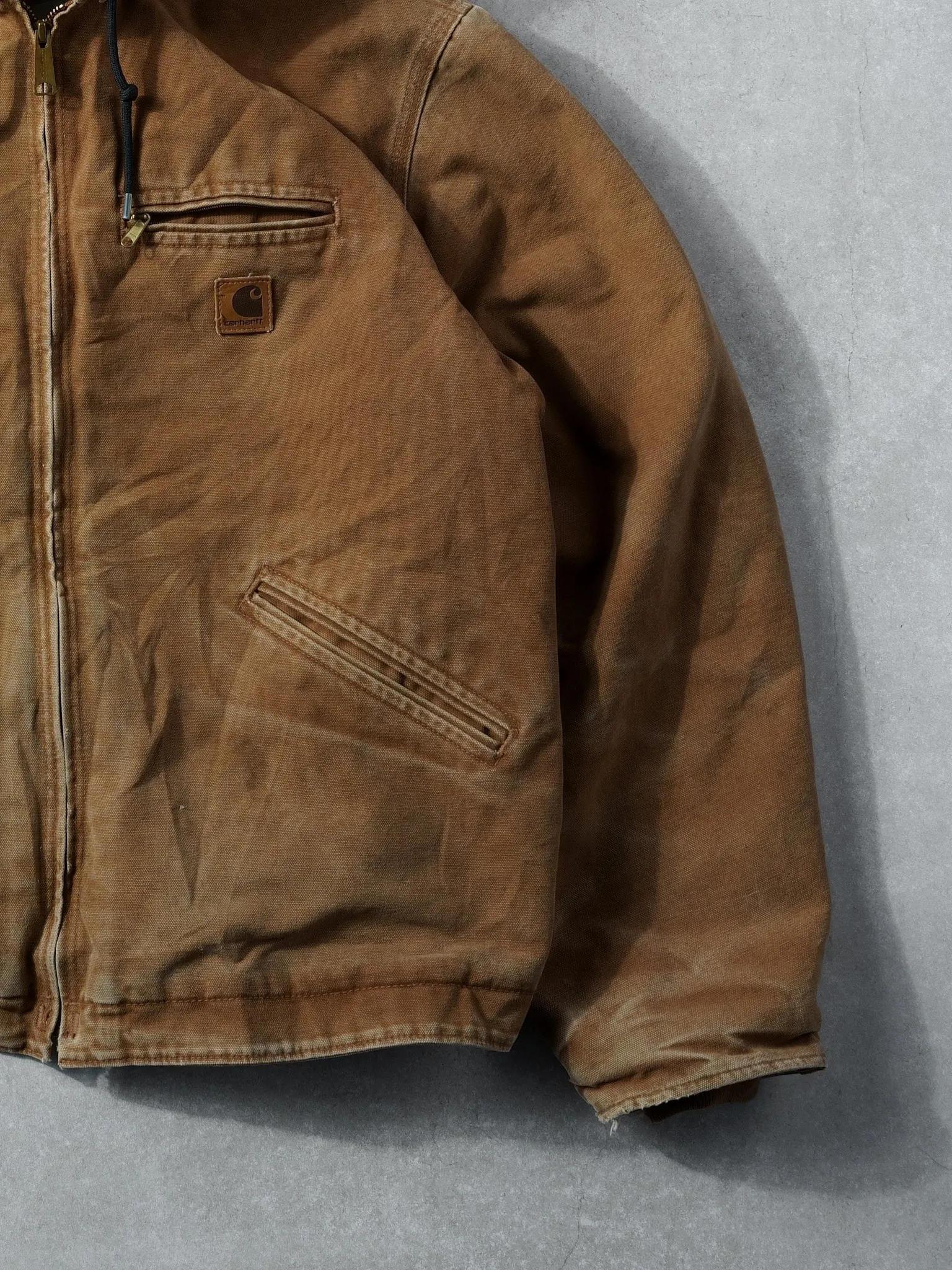 Vintage Khaki Carhartt Hooded Workwear Jacket (M/L) sold by Rebalance Vintage product image thumbnail 3