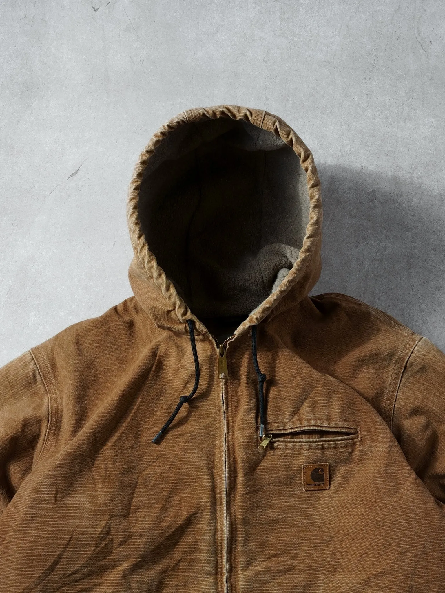Vintage Khaki Carhartt Hooded Workwear Jacket (M/L) sold by Rebalance Vintage product image thumbnail 2
