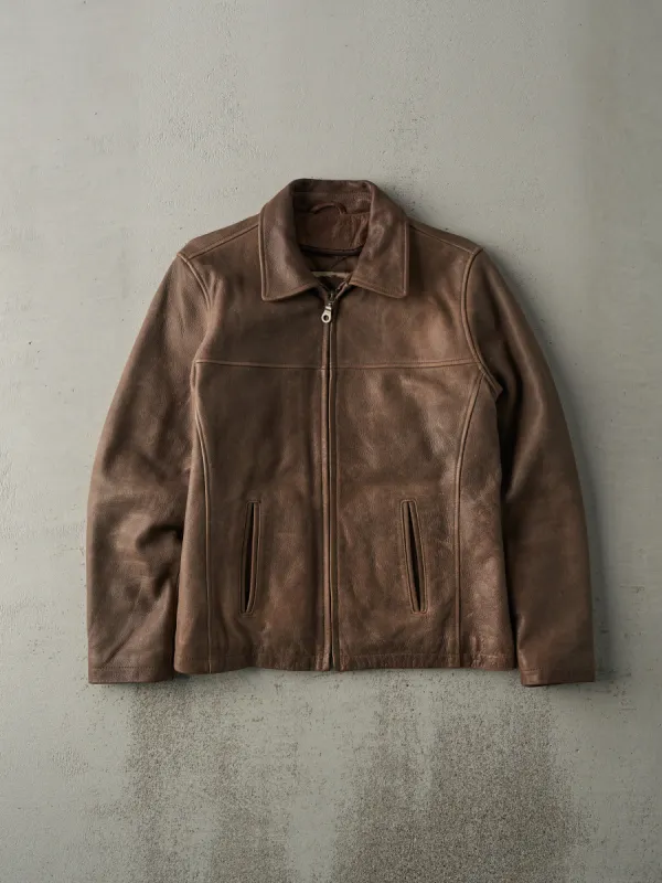 Vintage 90s Brown Leather Jacket (S) sold by Rebalance Vintage
