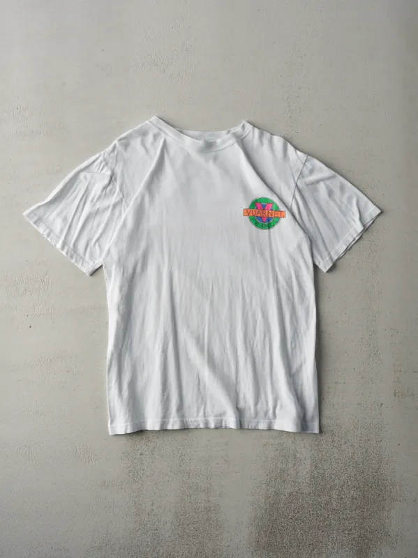 Vintage 90s White Vuarnet France Neon Logo Tee (S) sold by Rebalance Vintage