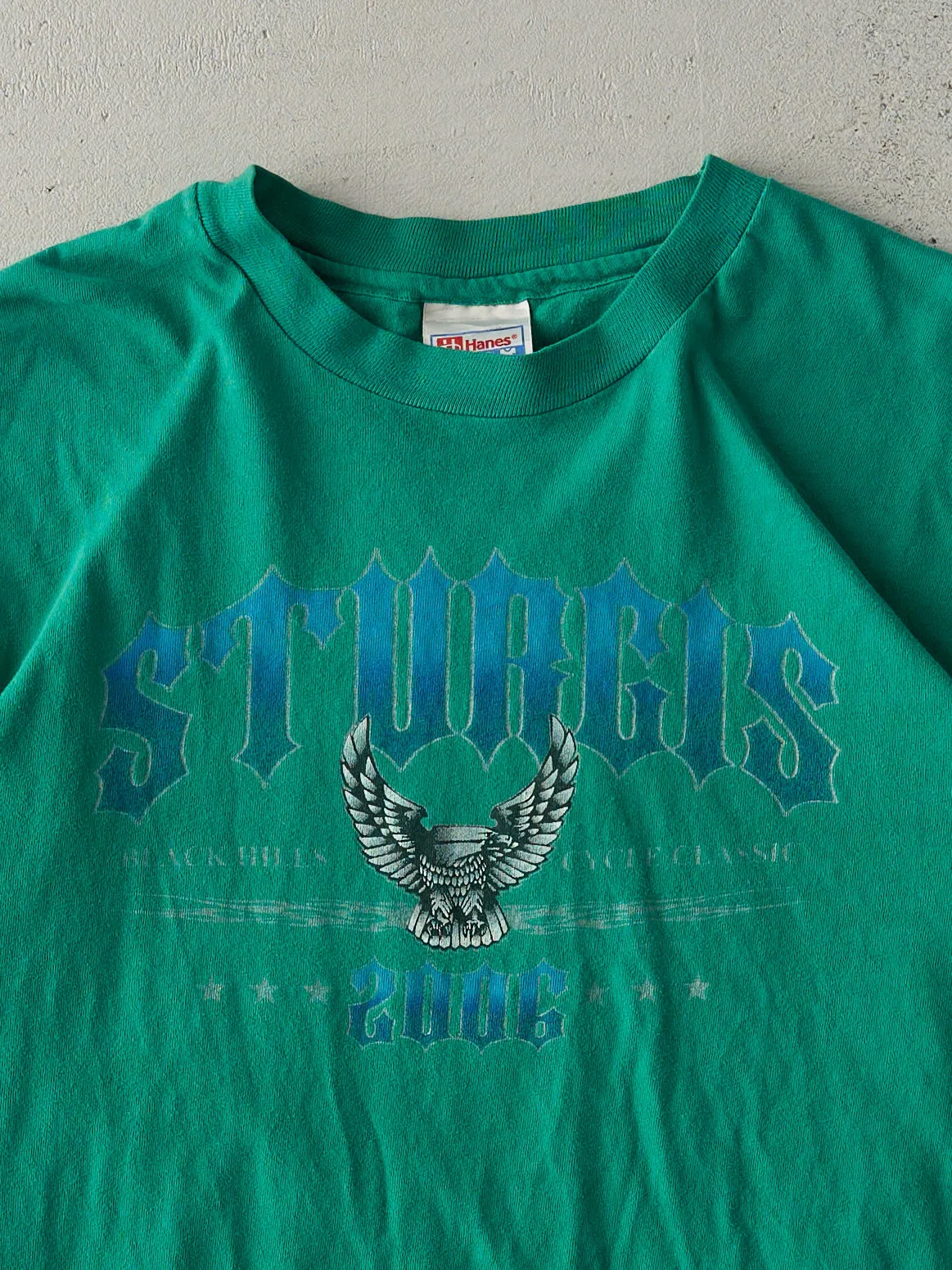 Vintage 06' Faded Green Sturgis Black Hills Single Stitch Tee (S) sold by Rebalance Vintage product image thumbnail 3