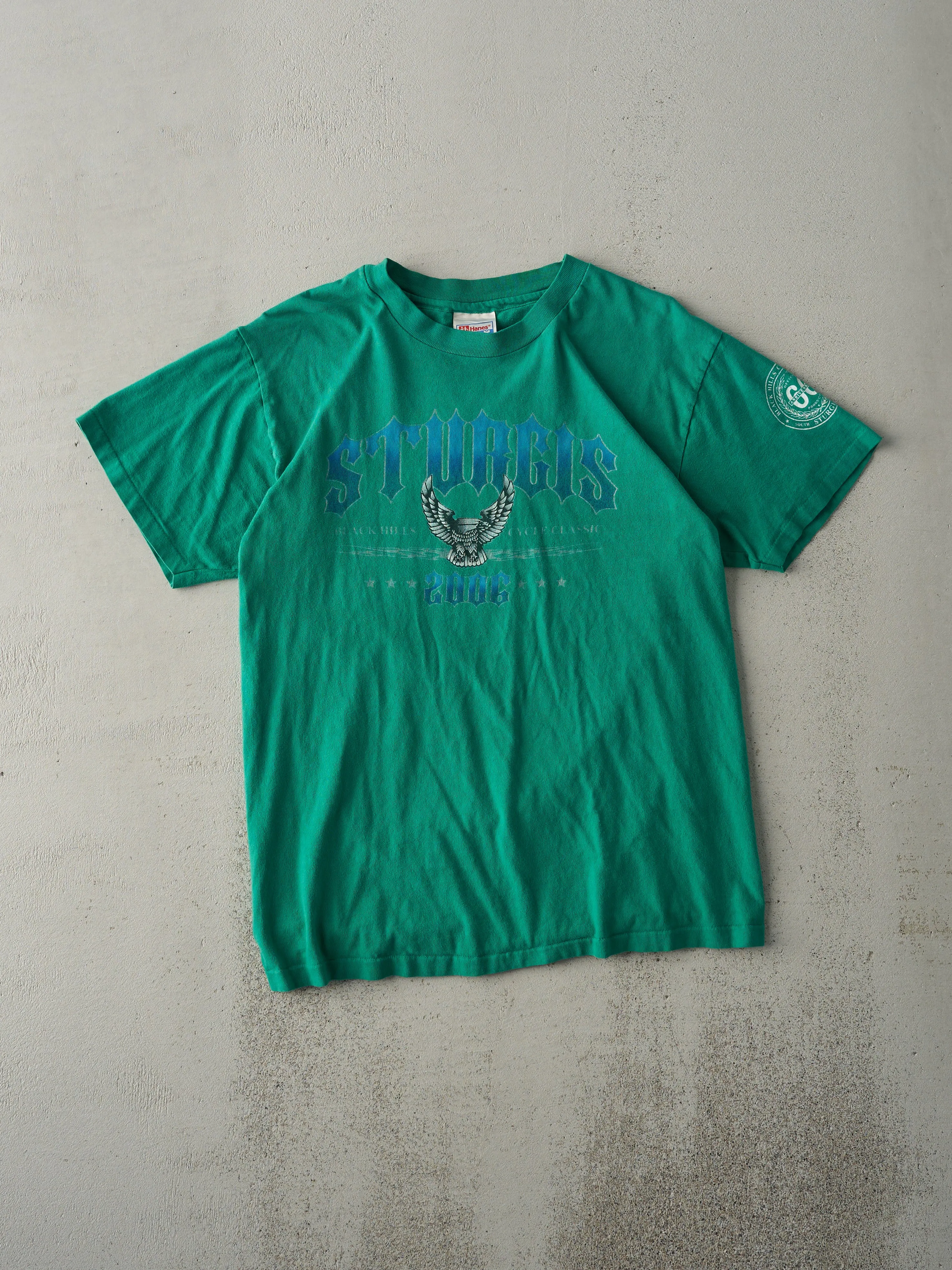 Vintage 06' Faded Green Sturgis Black Hills Single Stitch Tee (S) sold by Rebalance Vintage