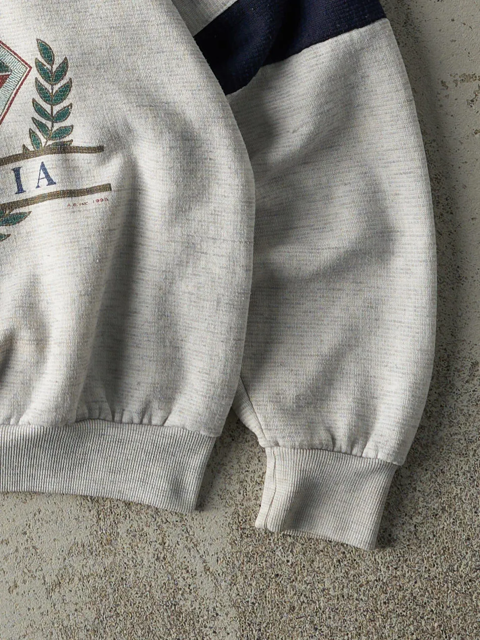 Vintage 95' Heather Grey & Navy San Francisco Boxy Quarter Zip Sweatshirt (M) sold by Rebalance Vintage product image thumbnail 3