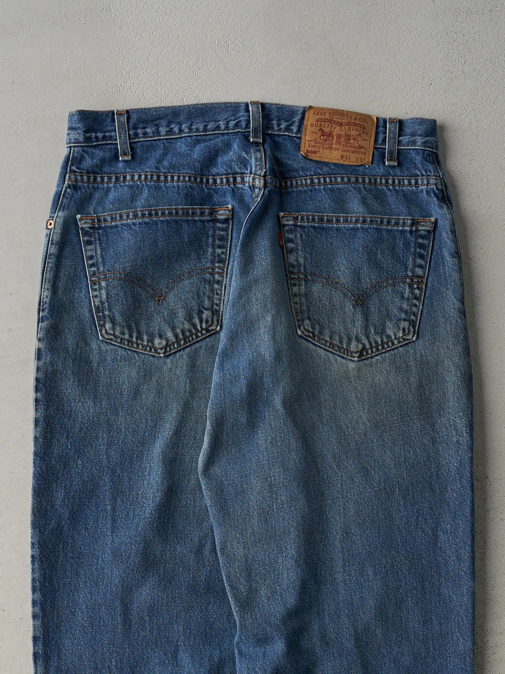 Vintage 90s Dark Wash Levi's 560 Loose Fit Jeans (33x31) sold by Rebalance Vintage product image thumbnail 4