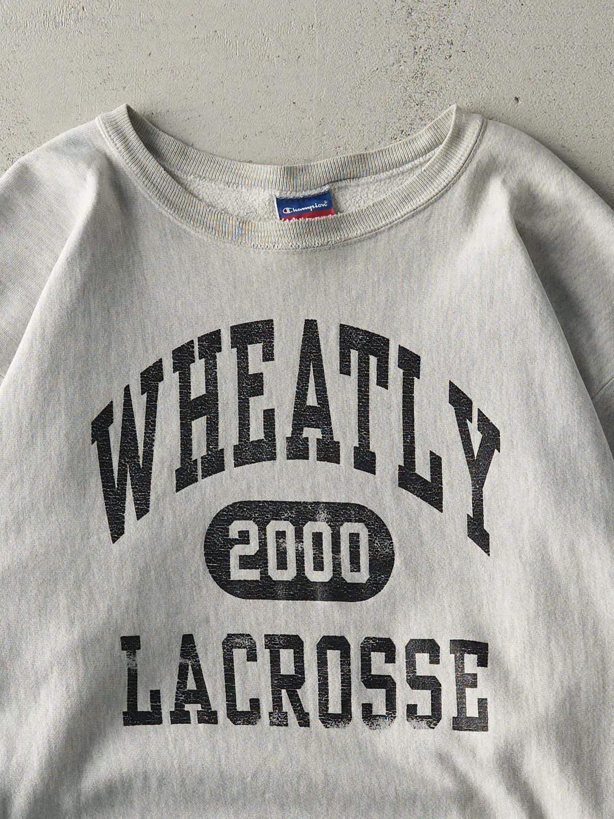 Vintage 00' Heather Grey Lacrosse Champion Reverse Weave Crewneck (XL) sold by Rebalance Vintage product image thumbnail 3