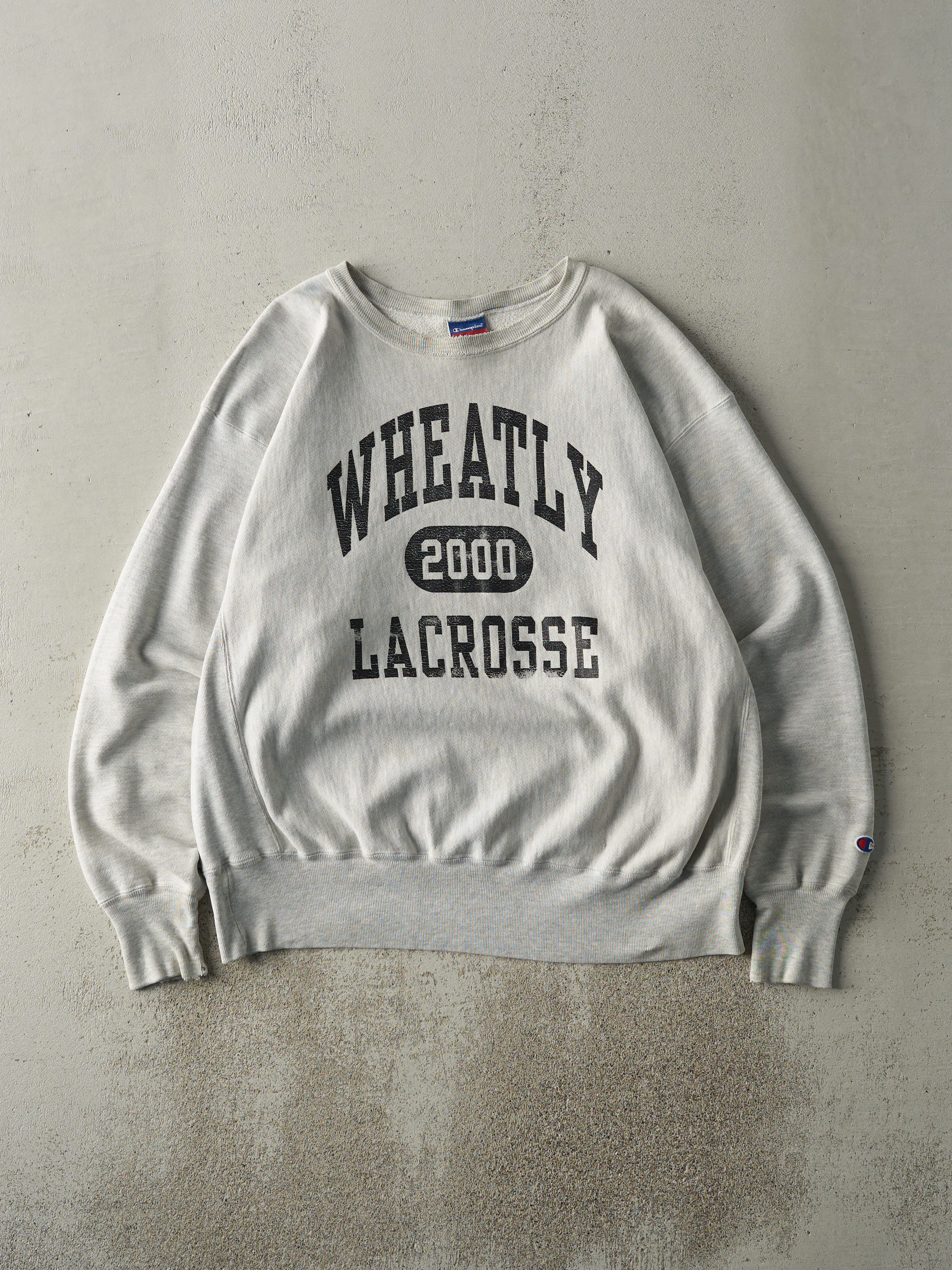 Vintage 00' Heather Grey Lacrosse Champion Reverse Weave Crewneck (XL) sold by Rebalance Vintage