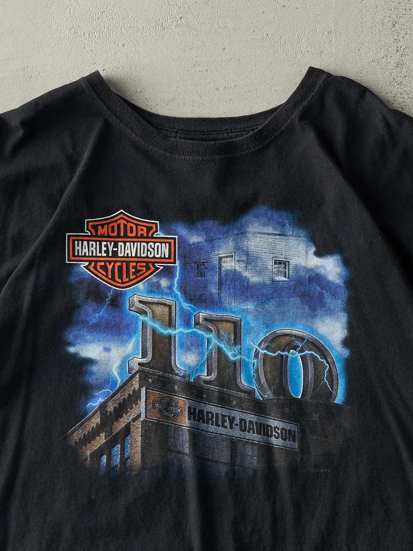 13' Black Kitchener Ontario Harley Davidson Boxy Tee (XL) sold by Rebalance Vintage product image thumbnail 3