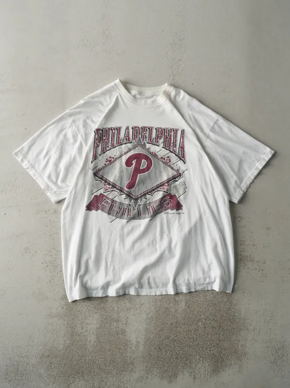 Vintage 95' White Philadelphia Phillies MLB Tee (L) sold by Rebalance Vintage