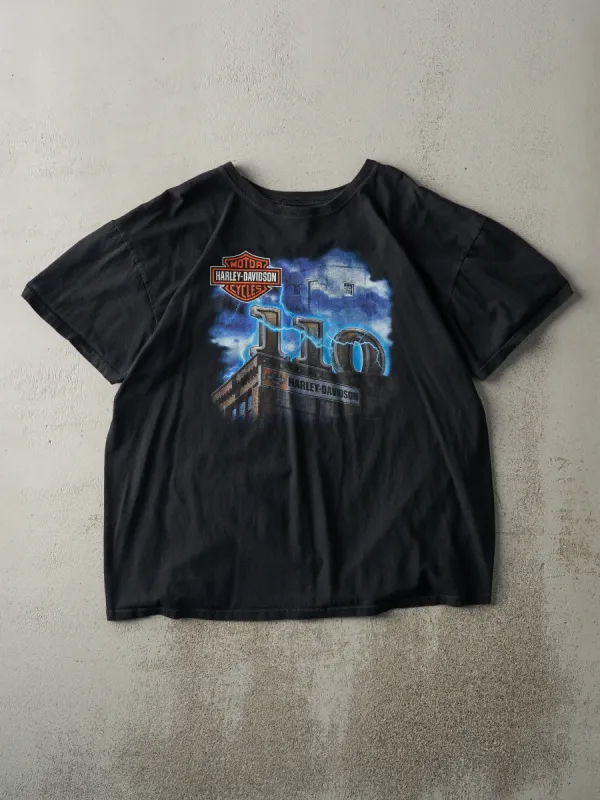 13' Black Kitchener Ontario Harley Davidson Boxy Tee (XL) sold by Rebalance Vintage