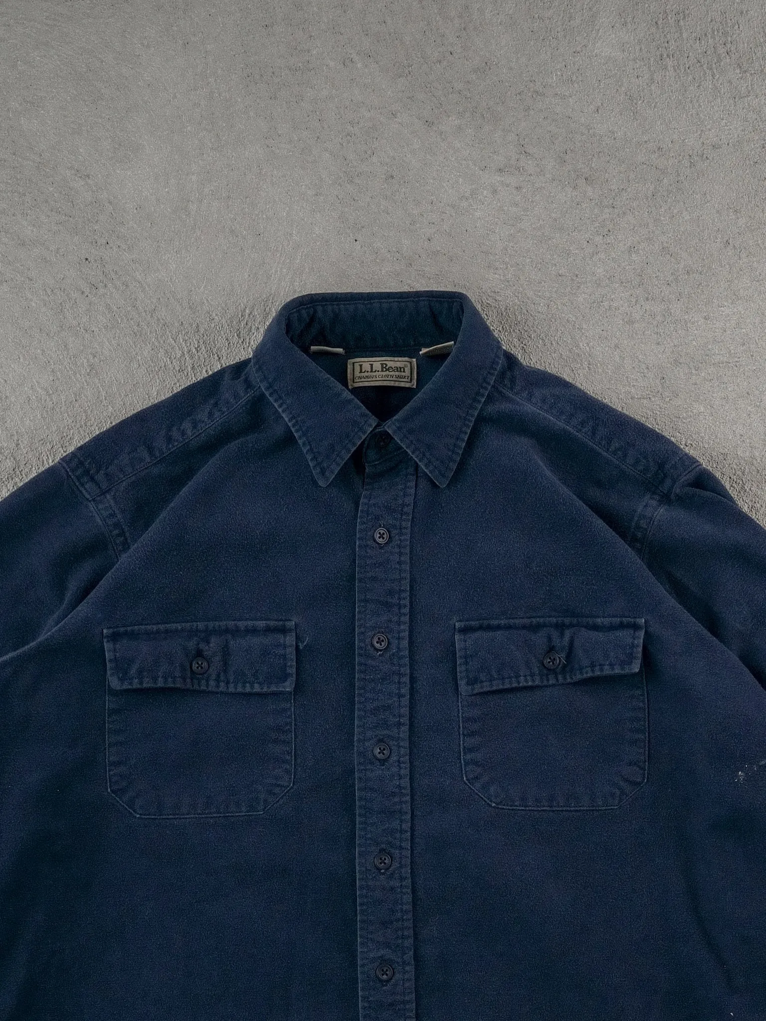 Vintage 90s Navy Blue LL Bean Collared Button Up (L) sold by Rebalance Vintage product image thumbnail 2