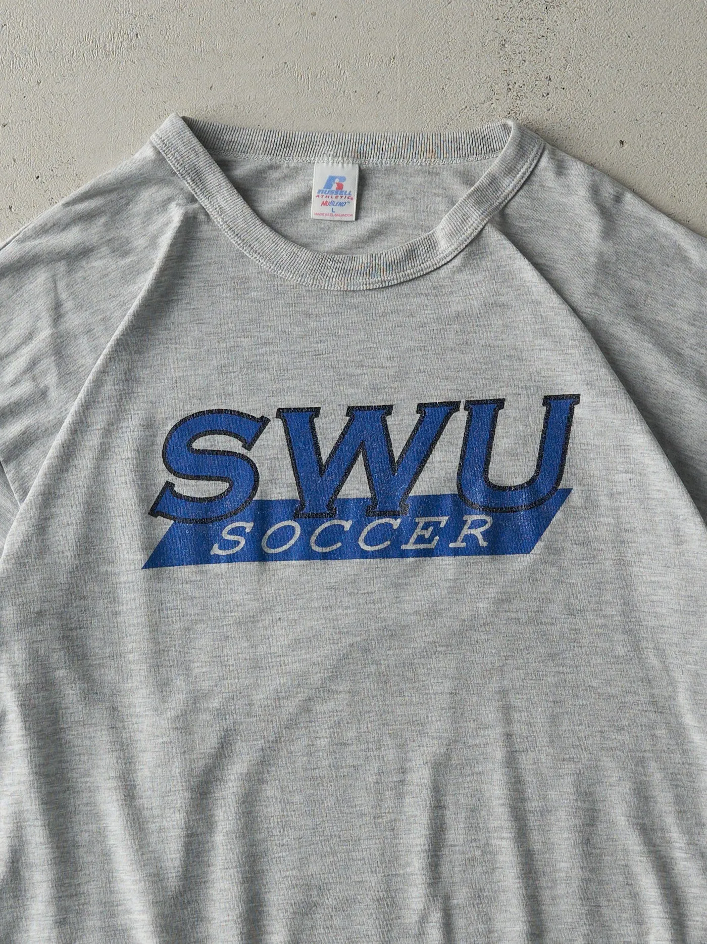 Vintage 90s Grey Russell Athletics SWU Soccer Adidas Tee (M/L) sold by Rebalance Vintage product image thumbnail 3