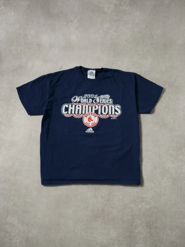 Vintage 04' Navy Blue Boston Red Sox World Series Champions Graphic Tee (M) sold by Rebalance Vintage