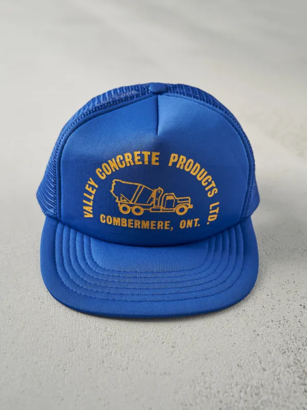 Vintage 80s Blue Valley Concrete Products Foam Trucker Hat sold by Rebalance Vintage