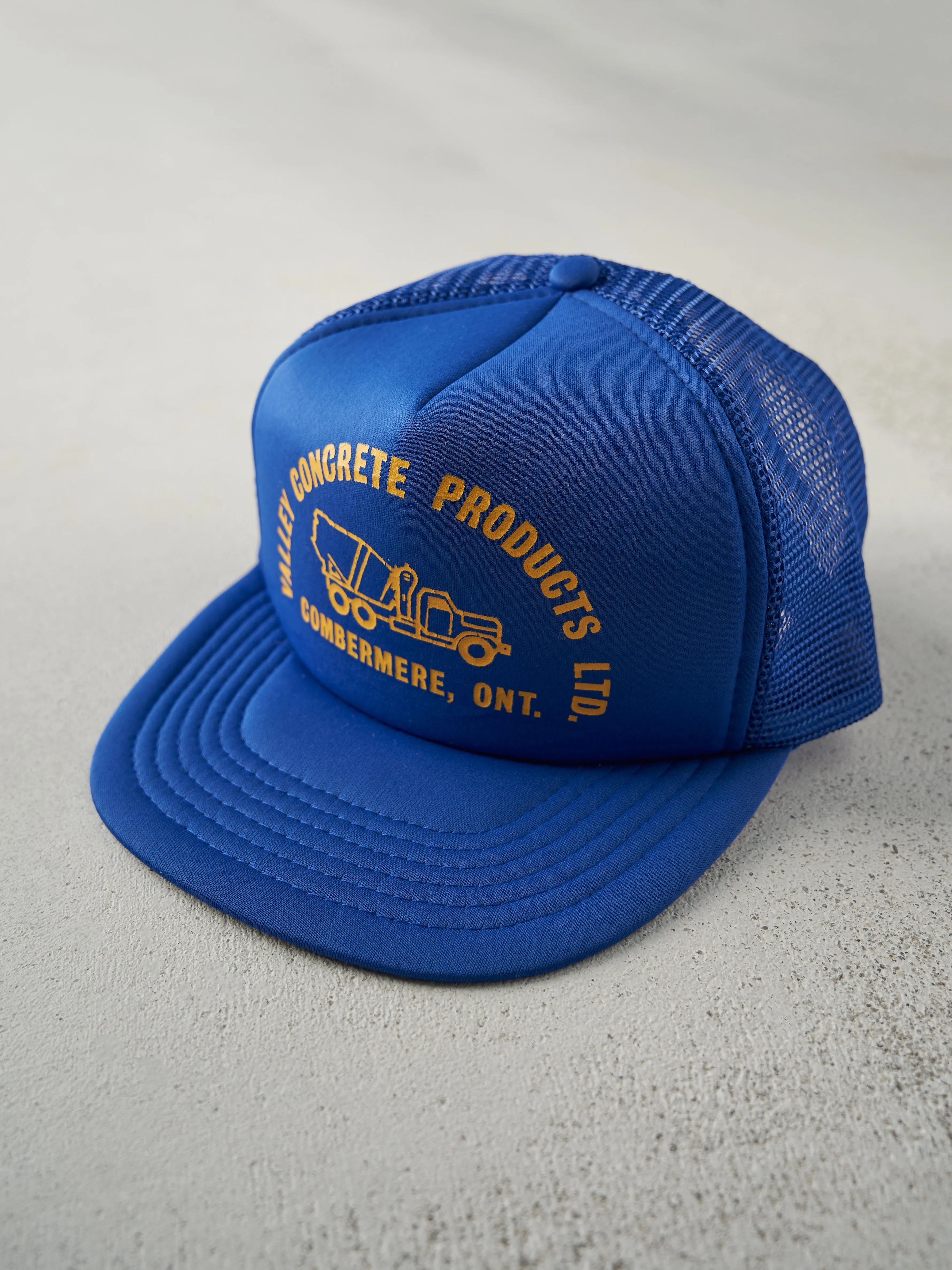 Vintage 80s Blue Valley Concrete Products Foam Trucker Hat sold by Rebalance Vintage product image thumbnail 3