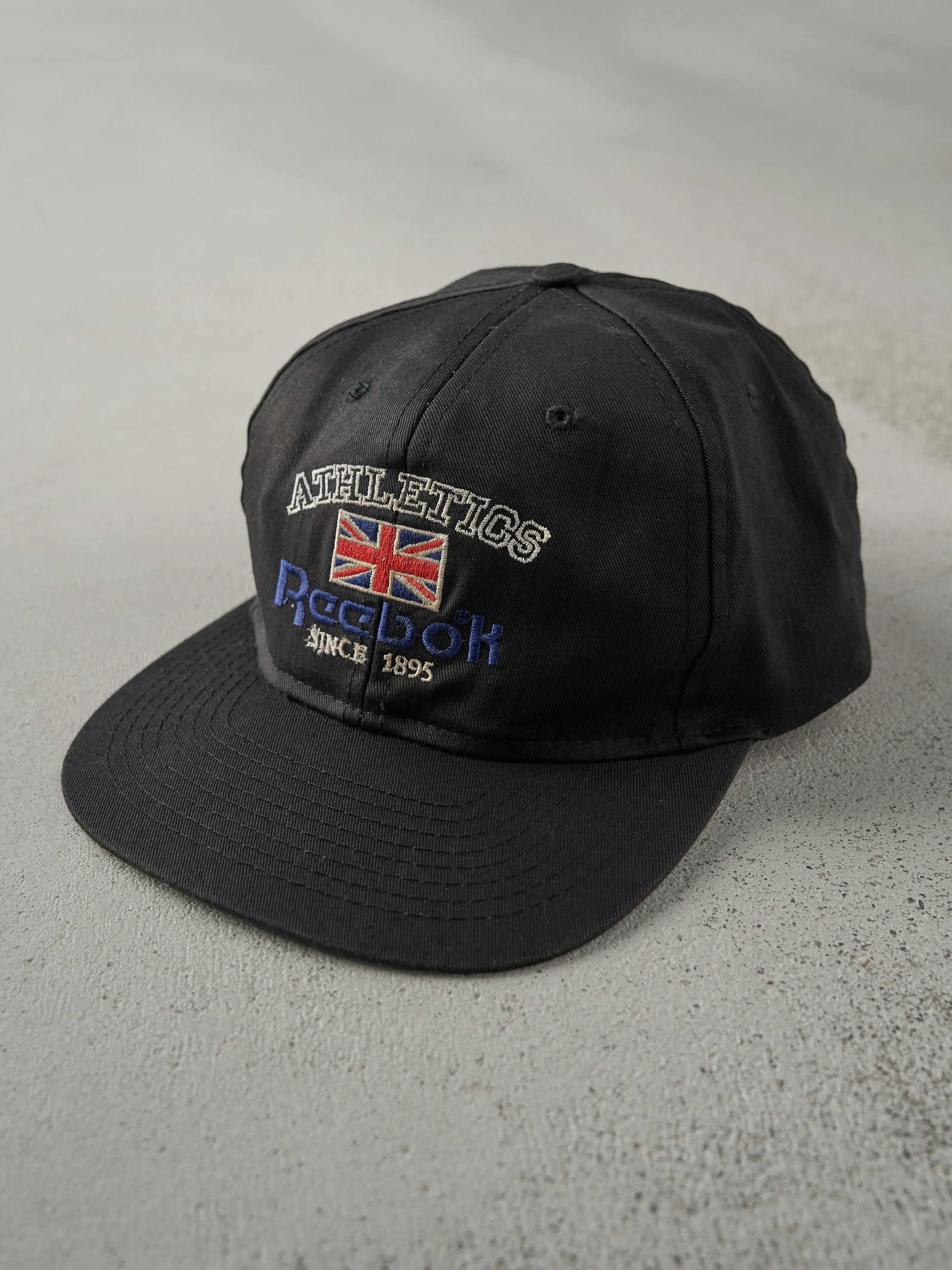 Vintage 80s Black Embroidered Reebok Snapback Hat sold by Rebalance Vintage product image thumbnail 2