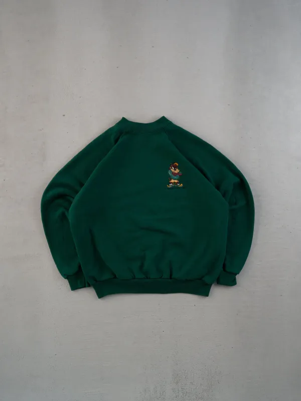 Vintage 96' Pine Green Warner Bros Tazz Embroidery Mockneck (M) sold by Rebalance Vintage