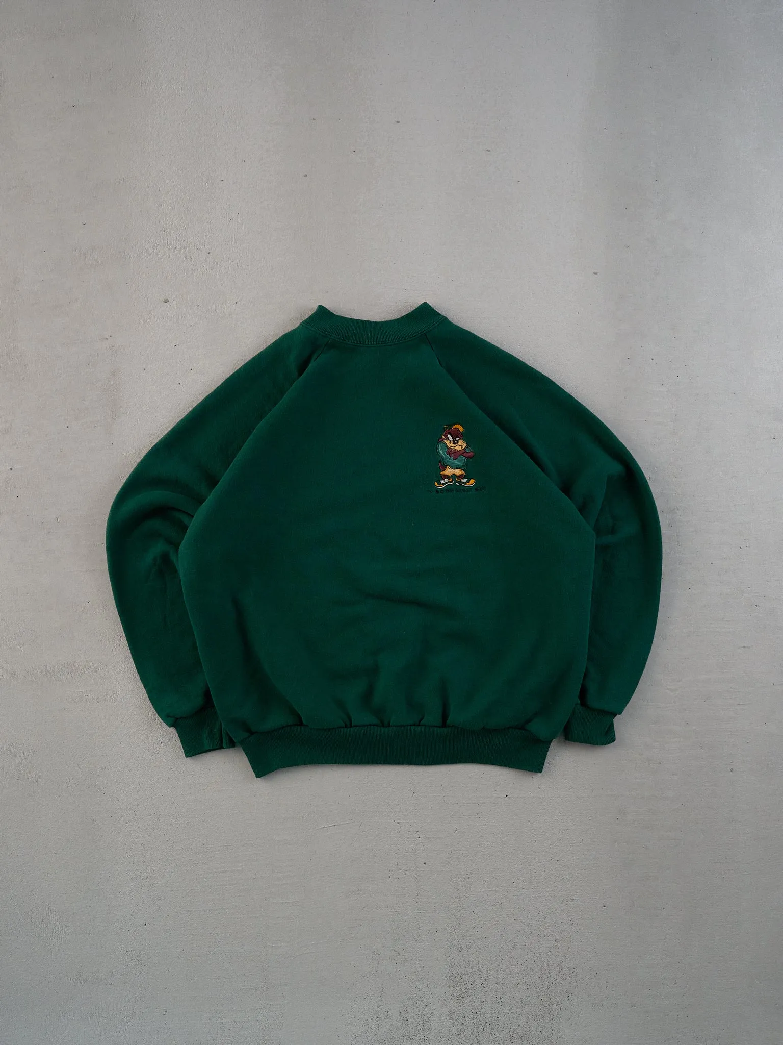 Vintage 96' Pine Green Warner Bros Tazz Embroidery Mockneck (M) sold by Rebalance Vintage