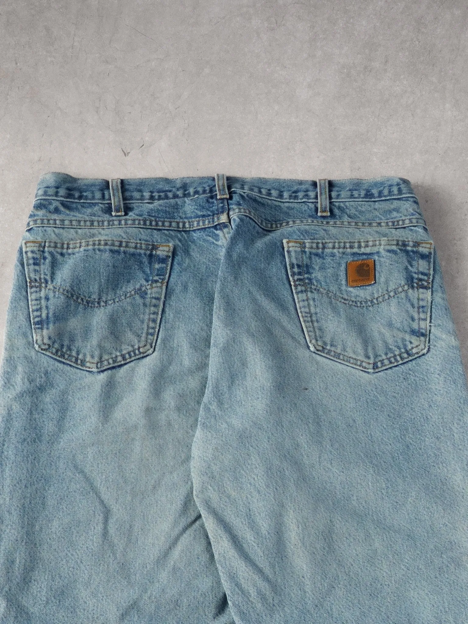 Vintage 90s Light Blue Carhartt Distressed Lined Denim Jeans (38x34) sold by Rebalance Vintage product image thumbnail 2