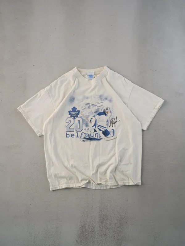 Vintage Y2k White Ed Belfour Toronto Maple Leads NHL Tee (M) sold by Rebalance Vintage