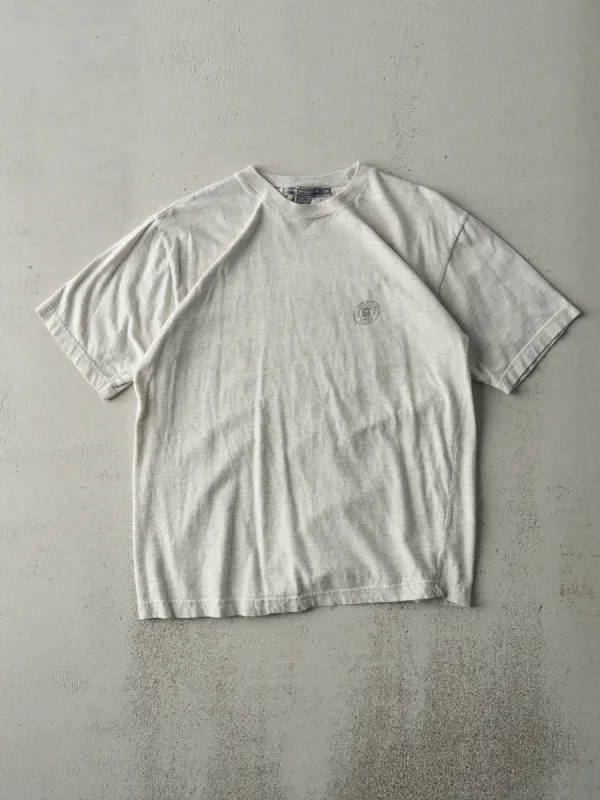 Vintage 90s Heather Grey Club Monaco Logo Tee (M) sold by Rebalance Vintage